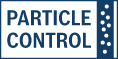博世专业标志，带有蓝色和白色的“粒子控制”字样。