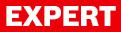 红色EXPERT标志在白色背景上，清晰而有力的字体。